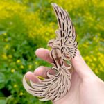 Adorno de hada fénix para corte láser - Proyecto digital para madera contrachapada - Imagen 6