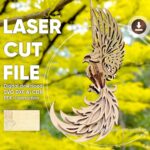 Adorno de hada fénix para corte láser - Proyecto digital para madera contrachapada