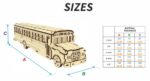 Plantilla de Puzzle 3D de Autobús Escolar para Corte Láser - Plano Glowforge Optimizado