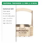 Archivos DXF y SVG para corte láser: Caja Soporte Cerveza Superhéroe Papá, Glowforge 1/8" - Imagen 2