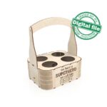 Archivos DXF y SVG para corte láser: Caja Soporte Cerveza Superhéroe Papá, Glowforge 1/8" - Imagen 3