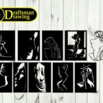 Siluetas de Mujer para Arte de Pared - Pack de 10 Archivos para Corte Láser y CNC (dxf, dwg, ai, cdr, svg)