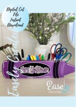 Soporte de Suministros Crayon - Archivo SVG para Corte Láser de Cartel de Maestro para Regreso a Clases