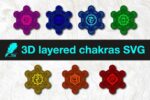 Corte Láser de Chakras 3D | Vector SVG de Geometría Sagrada | Archivos AI, EPS, DXF para Diseño Profesional - Imagen 2