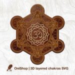Corte Láser de Chakras 3D | Vector SVG de Geometría Sagrada | Archivos AI, EPS, DXF para Diseño Profesional
