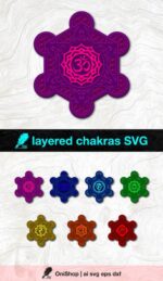 Corte Láser de Chakras 3D | Vector SVG de Geometría Sagrada | Archivos AI, EPS, DXF para Diseño Profesional - Imagen 4