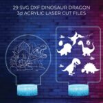 Pack de 29 Archivos SVG y DXF de Dinosaurios y Dragones para Corte Láser y Lámparas LED