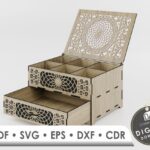 Caja de Joyería de Madera con Cajones - Archivos SVG para Corte Láser y Glowforge