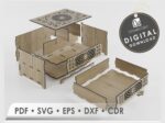 Caja de Joyería de Madera con Cajones - Archivos SVG para Corte Láser y Glowforge - Imagen 3
