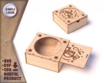 Caja de madera decorativa cortada con láser para joyas - archivo SVG DXF CDR adaptable
