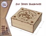 Caja de madera decorativa cortada con láser para joyas - archivo SVG DXF CDR adaptable - Imagen 2