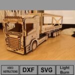 Archivo DXF para corte láser de camión Scania en contrachapado de 3 mm - Diseño Personalizable