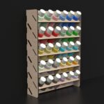 Estante de almacenamiento para pinturas artesanales - Archivos SVG de corte láser para organización fácil - Imagen 3