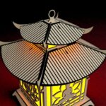 Archivo Digital de Corte Láser: Linterna Pagoda Buda Loto para Velas | Descargar SVG, DXF, AI - Imagen 4