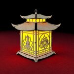 Archivo Digital de Corte Láser: Linterna Pagoda Buda Loto para Velas | Descargar SVG, DXF, AI