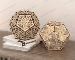 Lámpara de Mesa Dodecaedro de Madera - Plantilla SVG para Glowforge y CNC Decorativa - Imagen 6