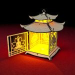 Archivo Digital de Corte Láser: Linterna Pagoda Buda Loto para Velas | Descargar SVG, DXF, AI - Imagen 5