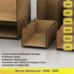 Diseños de Almacenamiento Modular Cortados con Láser: 3 Interconectados, 6 Espesores y Tamaños Variados - Imagen 7