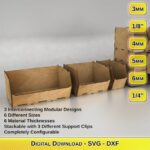 Diseños de Almacenamiento Modular Cortados con Láser: 3 Interconectados, 6 Espesores y Tamaños Variados - Imagen 8