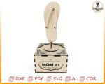 Caja de regalo única con diseño de sandalia para mamá, corte láser, ideal para el Día de la Madre. - Imagen 7