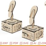 Caja de regalo única con diseño de sandalia para mamá, corte láser, ideal para el Día de la Madre.