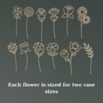 Vasija y 12 Archivos SVG de Flores Silvestres para Corte Láser - Pack de Diseño de Bouquet de Madera - Imagen 4