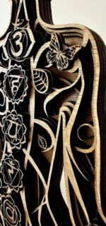 Arte de Pared de Buda Yoga en Madera Cortada a Láser - Decoración Chakra 3D y Archivo SVG para Cricut - Imagen 3