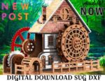 Archivo SVG y DXF para cortar láser: Proyecto de Molino de Agua con Instrucciones de Montaje Sencillas