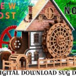 Archivo SVG y DXF para cortar láser: Proyecto de Molino de Agua con Instrucciones de Montaje Sencillas