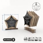 Trofeo de corte láser: 3 diseños únicos en archivos SVG para madera y plexiglás - Imagen 6