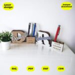 Bundle de diseños de portaplatos de letra A-Z para corte láser, archivos SVG y Glowforge