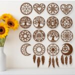 Atrapasueños para corte láser: 16 diseños en SVG, AI, CDR, DXF - Descarga instantánea