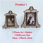 Paquete de 4 marcos de fotos cortados con láser en SVG, DXF y AI - Soporte de 3mm y 4mm