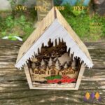 Farol Navideño Rojo para Camión - Diseño SVG Cortado con Láser de Trineo y Reno para Glowforge - Imagen 5