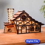 Caja de regalo medieval cortada a láser - Archivos SVG y DXF para corte preciso