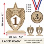 Juego de trofeos elegantes personalizables para corte láser - Medallas de madera y diseños únicos - Imagen 2