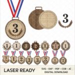 Juego de trofeos elegantes personalizables para corte láser - Medallas de madera y diseños únicos - Imagen 4
