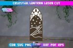 Linterna Celestial 3D Cortada con Láser - Portavelas LED Místico y Archivo SVG para Luz Nocturna - Imagen 4