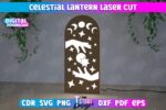 Linterna Celestial 3D Cortada con Láser - Portavelas LED Místico y Archivo SVG para Luz Nocturna - Imagen 6