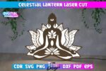 Linterna Celestial 3D Cortada con Láser - Portavelas LED Místico y Archivo SVG para Luz Nocturna - Imagen 8