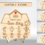 Letrero de Casa Cronología de Amor SVG - Regalo de Aniversario y San Valentín - Archivos para Corte Laser