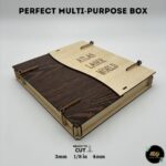 Caja Multiusos de Madera Cortada a Láser - Organizador Decorativo Personalizable para Almacenaje SVG DXF CDR