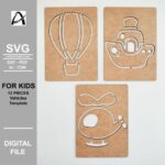 Plantilla de vehículo Montessori para corte láser - Archivos SVG y DXF para juguetes educativos divertidos - Imagen 8