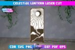 Linterna Celestial 3D Cortada con Láser - Portavelas LED Místico y Archivo SVG para Luz Nocturna - Imagen 5
