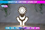 Linterna Celestial 3D Cortada con Láser - Portavelas LED Místico y Archivo SVG para Luz Nocturna - Imagen 7