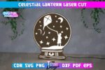Linterna Celestial 3D Cortada con Láser - Portavelas LED Místico y Archivo SVG para Luz Nocturna - Imagen 10