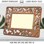 Paquete de Plantillas SVG para Marcos de Fotos de Corte Láser - Perfecto para Regalos y Glowforge - Imagen 4