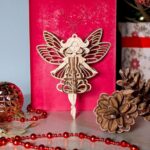 Adorno de hada con alas de mariposa para árbol de Navidad - Archivo digital SVG, DXF, CDR, AI para corte láser