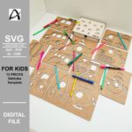 Plantilla de vehículo Montessori para corte láser - Archivos SVG y DXF para juguetes educativos divertidos