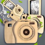 Llavero personalizable con mini cámara fotográfica SVG para corte láser - Compatible con Glowforge y LightBurn - Imagen 3